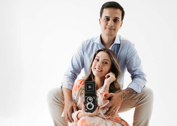 Sabrina Pierri e Pipo Quint fotografando famílias